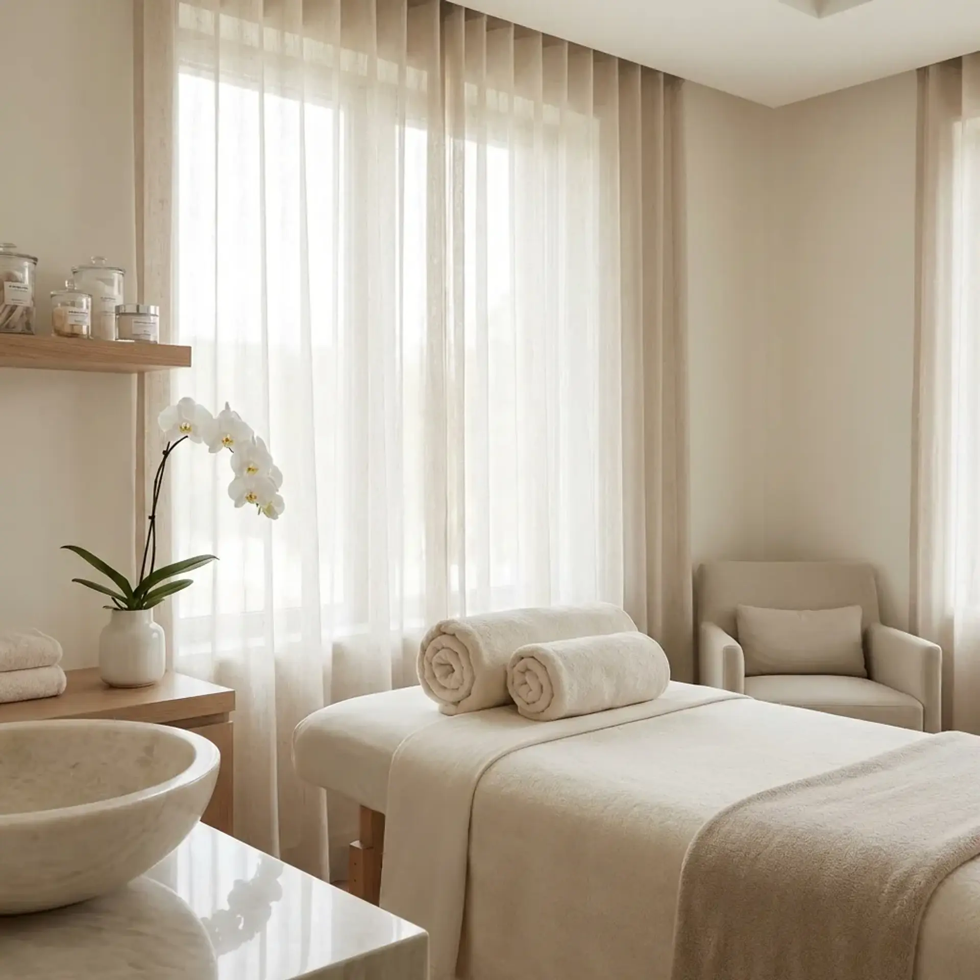 Relaxing spa atmosphere